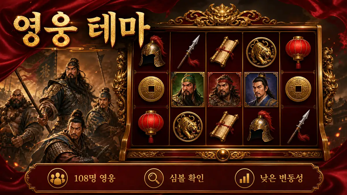 마이크로게이밍 영웅 테마와 낮은 변동성을 설명하는 본문 이미지