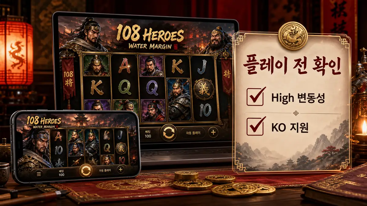 108 Heroes Water Margin 플레이 전 확인사항을 정리한 본문 이미지