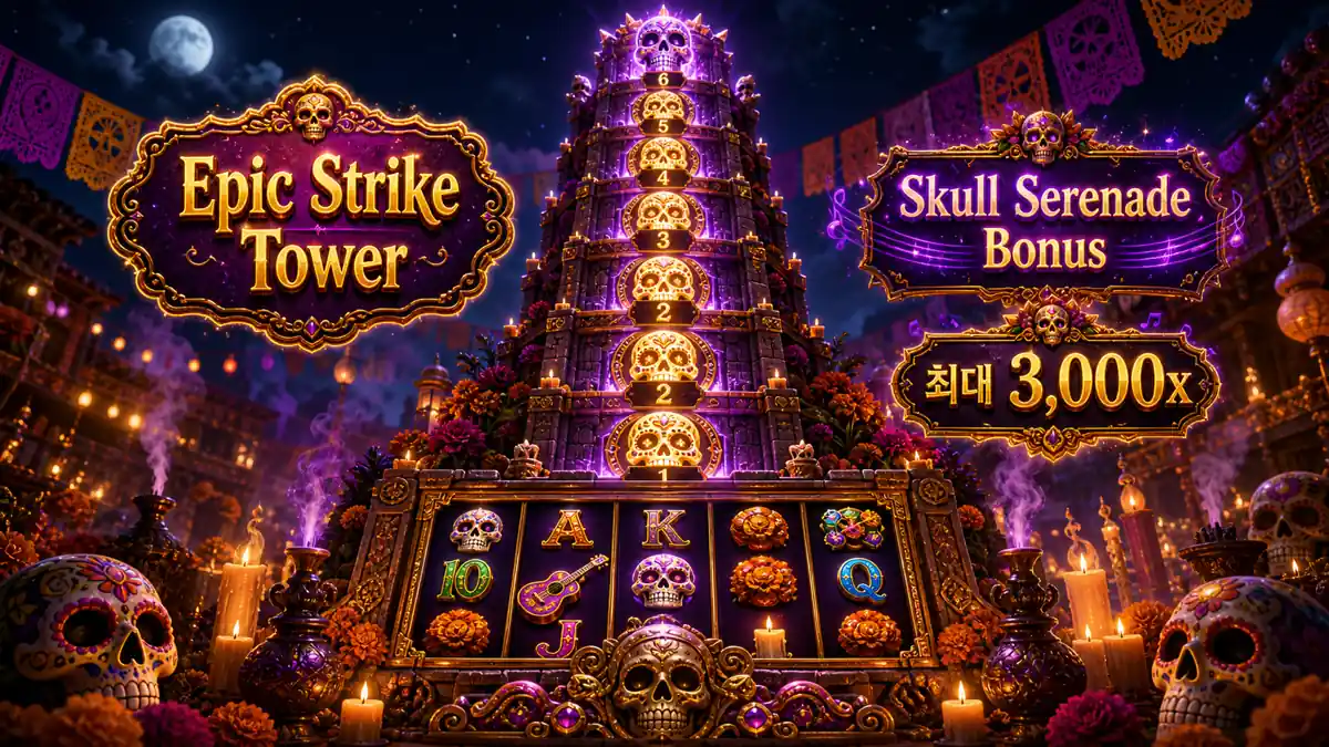 Epic Strike Tower와 Skull Serenade Bonus를 설명하는 본문 이미지