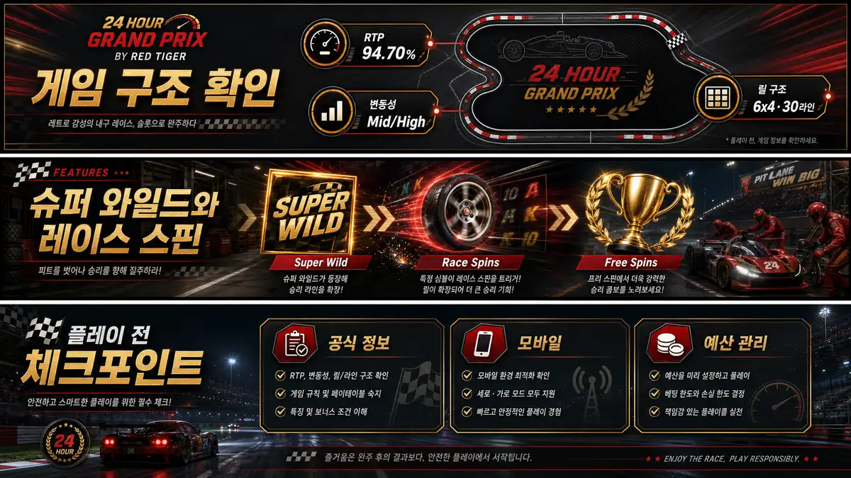 24 Hour Grand Prix Super Wild Race Spins Free Spins 기능을 설명하는 이미지