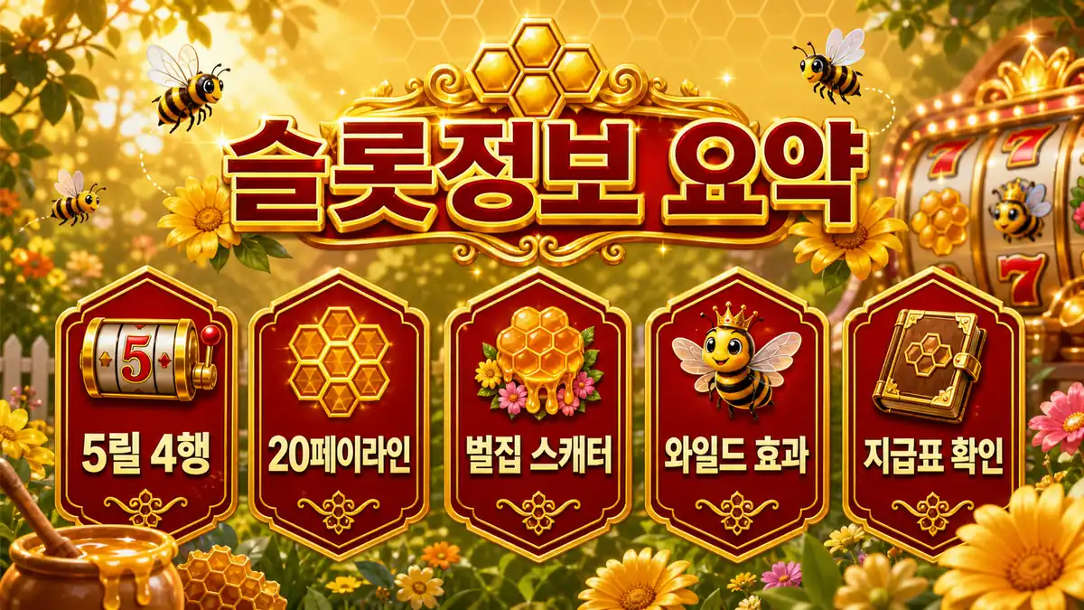 3 Buzzing Wilds 슬롯게임의 릴 구조와 벌집 스캐터를 정리한 본문 이미지