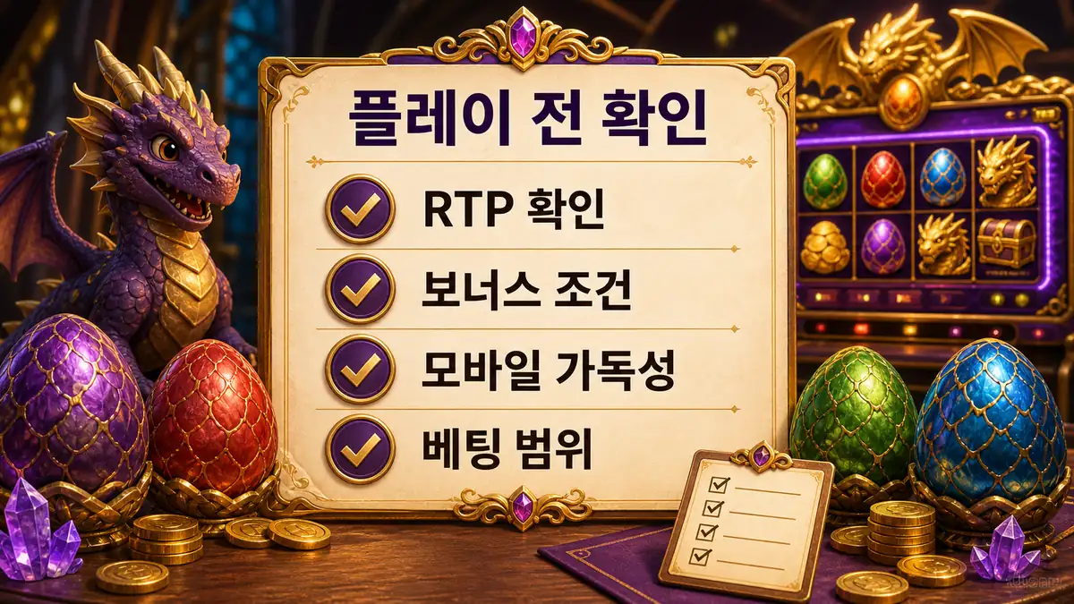 3 Magic Eggs 슬롯게임의 플레이 전 확인사항을 정리한 본문 이미지