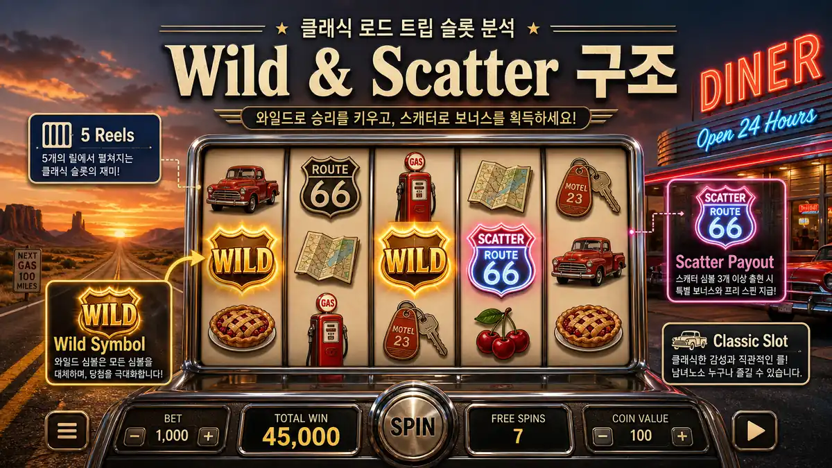 5 Reel Drive Wild와 Scatter 기능 구조를 설명하는 본문 이미지