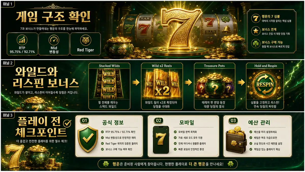 7’s Luck 플레이 전 공식 정보 모바일 예산 관리 체크포인트 이미지