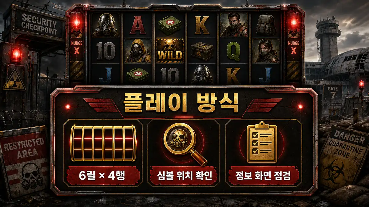 Apocalypse Super xNudge 슬롯게임의 6릴 4행 플레이 방식을 설명하는 본문 이미지