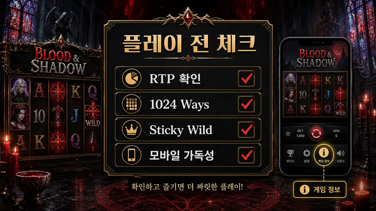 Blood & Shadow 플레이 전 체크 인포그래픽