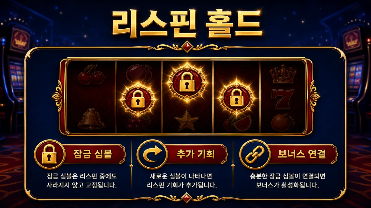 블루프린트 게이밍 슬롯게임의 리스핀과 홀드 기능 차이를 설명하는 본문 이미지