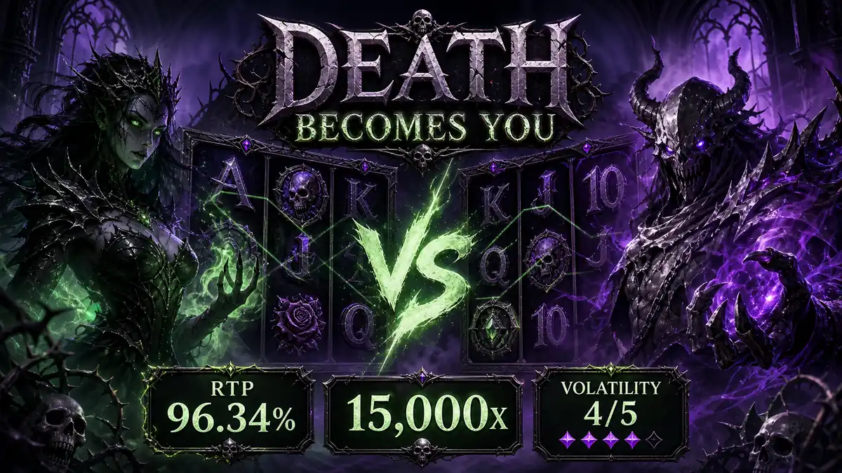 Death Becomes You 슬롯게임 RTP 96.34%, 최대 승리 15000배, 변동성 4/5를 정리한 본문 이미지