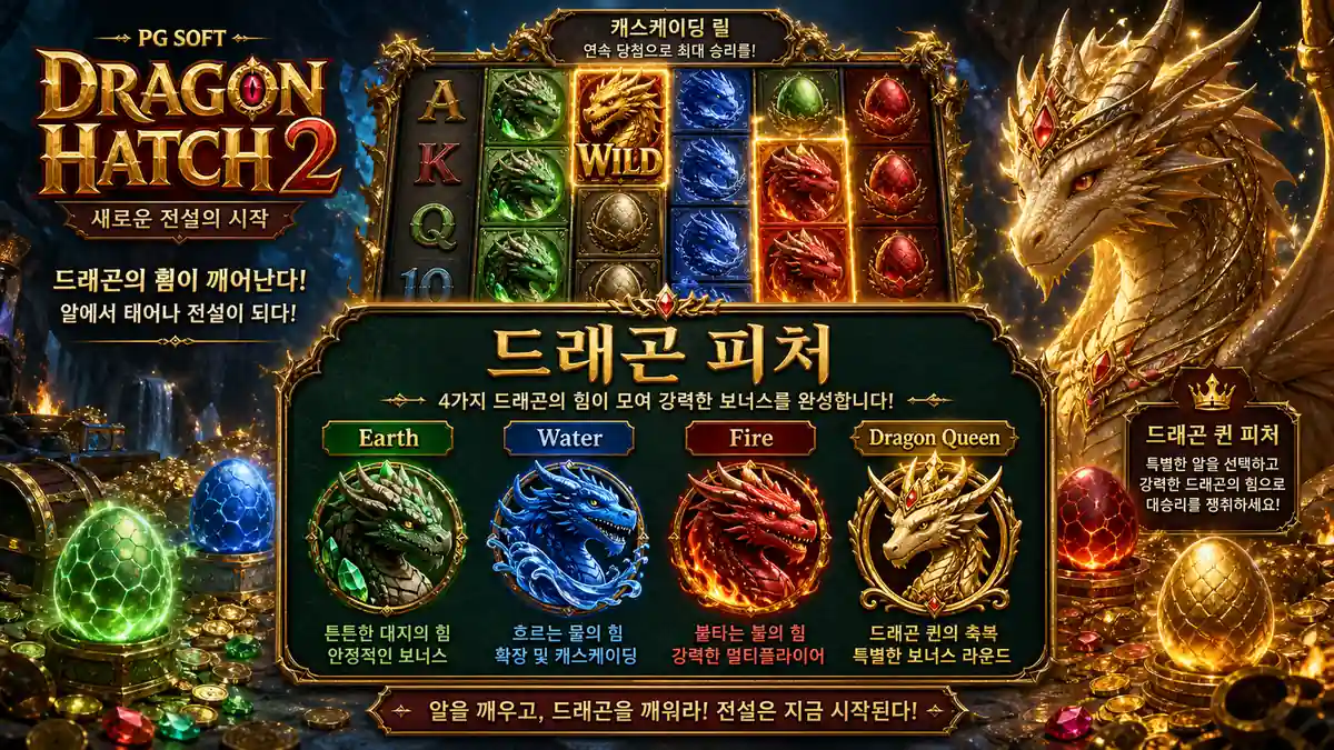 Earth Water Fire Dragon Queen 피처를 정리한 본문 이미지
