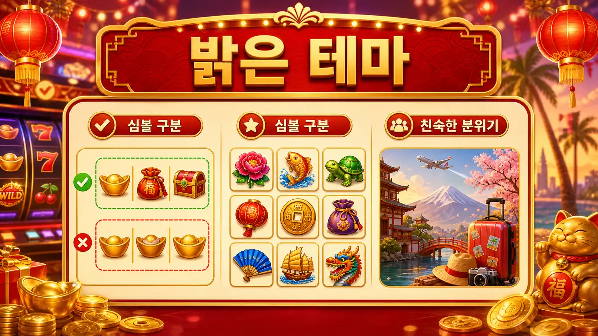 하바네로 슬롯게임의 밝은 테마와 심볼 구분 기준을 설명하는 본문 이미지