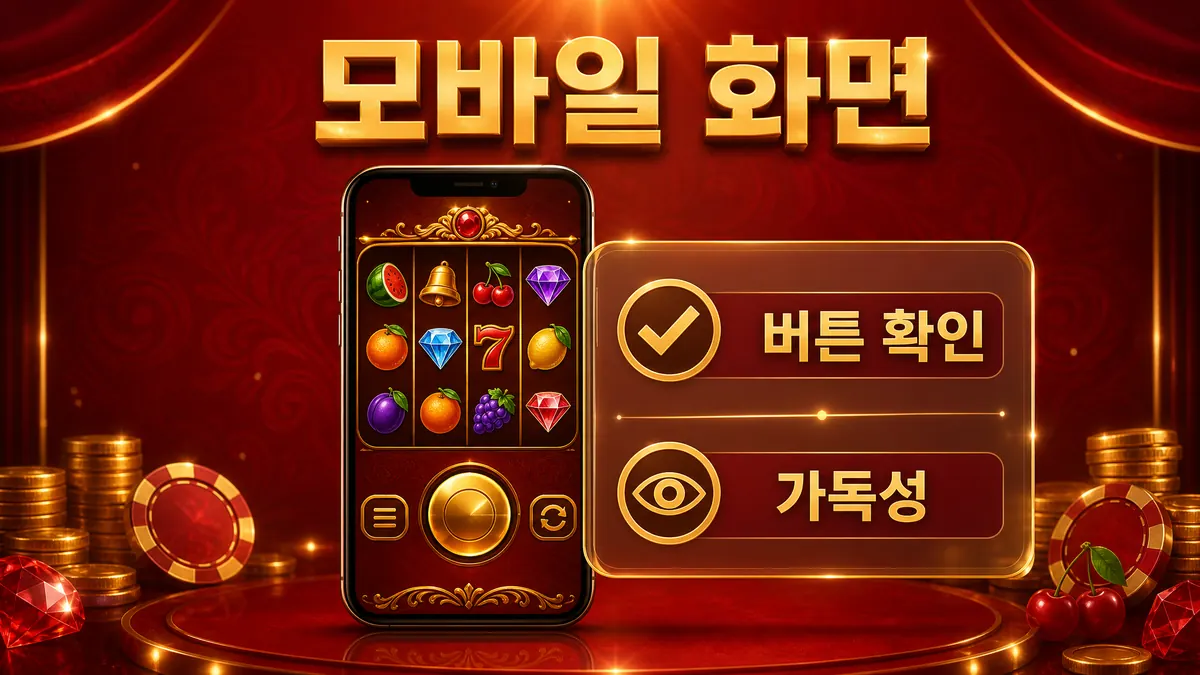 하바네로 슬롯게임의 모바일 버튼과 화면 가독성을 설명하는 본문 이미지
