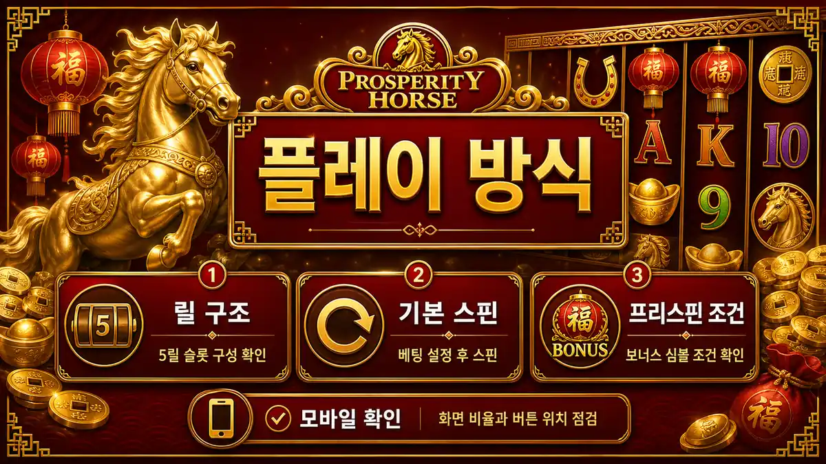 Prosperity Horse 슬롯게임 플레이 방식과 프리스핀 조건 이미지