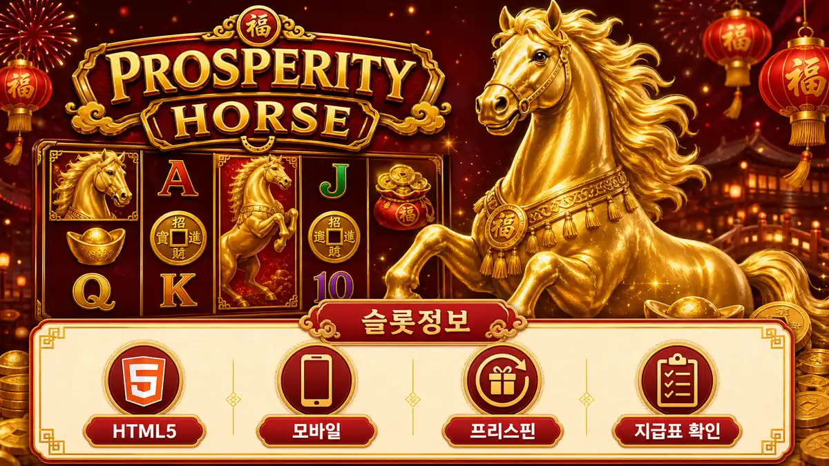 Prosperity Horse 슬롯게임 공식 정보와 모바일 지원 정리 이미지