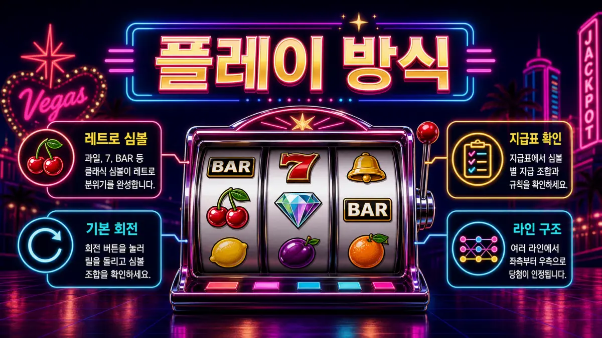 Twin Spin 슬롯게임의 레트로 심볼과 지급표 확인 흐름 이미지