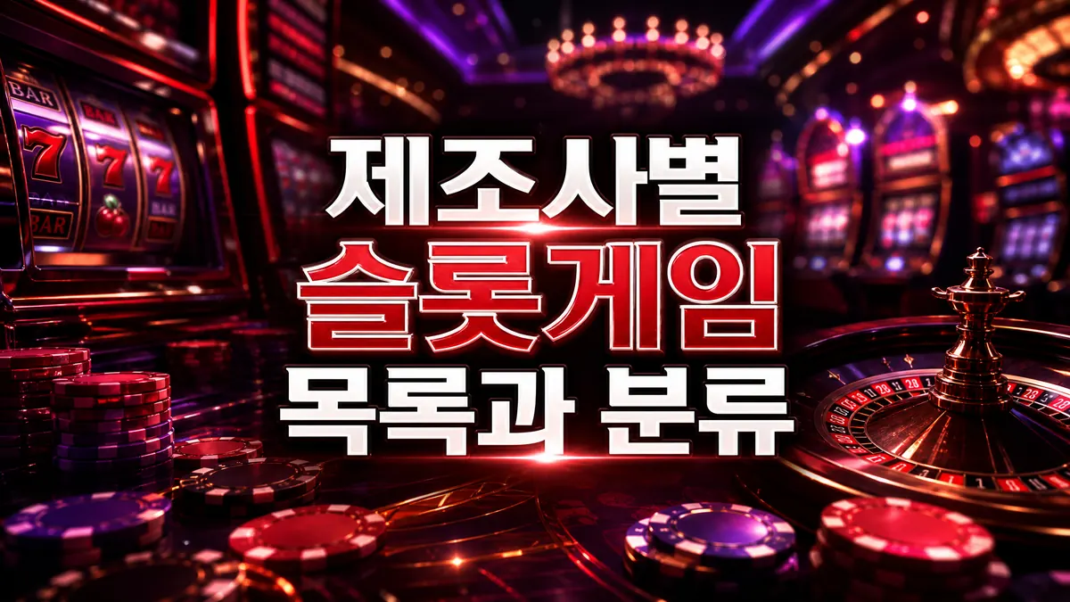제조사별 슬롯게임 목록과 분류 안내