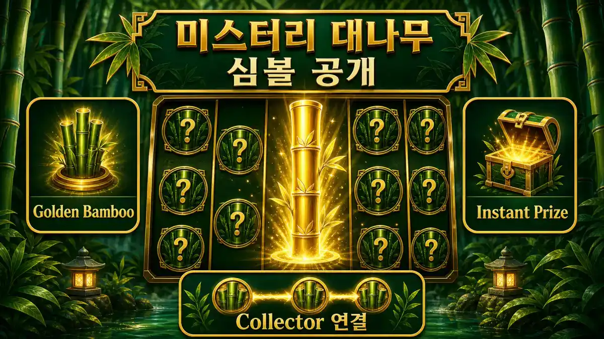 Big Bamboo 2 슬롯게임의 미스터리 대나무와 골든 대나무 기능을 설명하는 본문 이미지