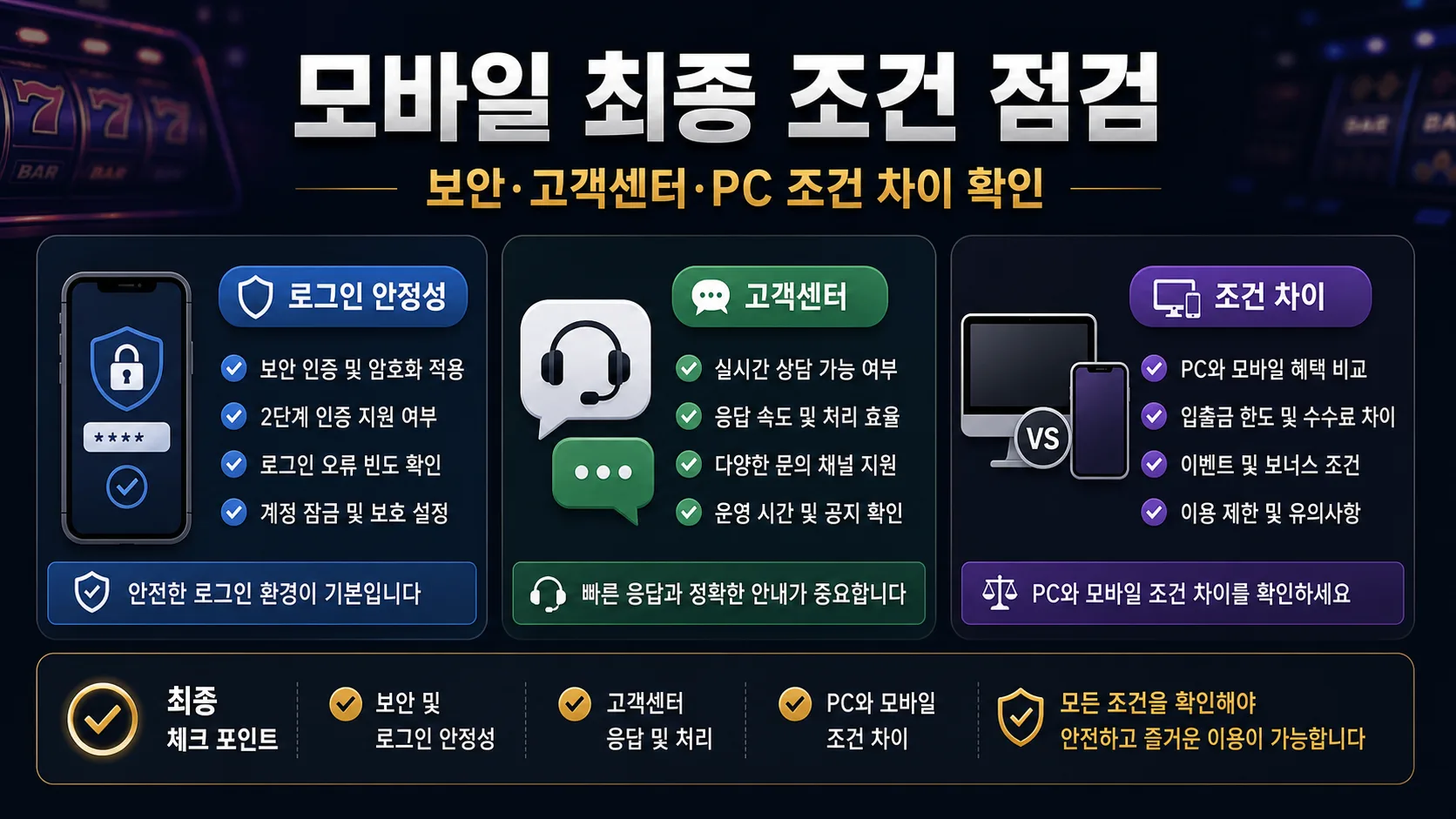 모바일 슬롯사이트 이용 기준 최종 조건 점검 이미지