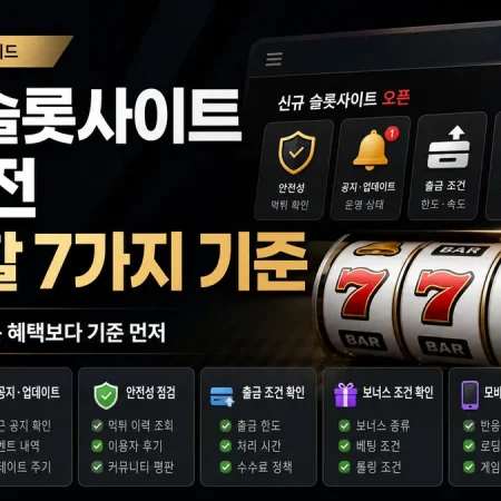 신규 슬롯사이트 선택 전 확인할 7가지 기준
