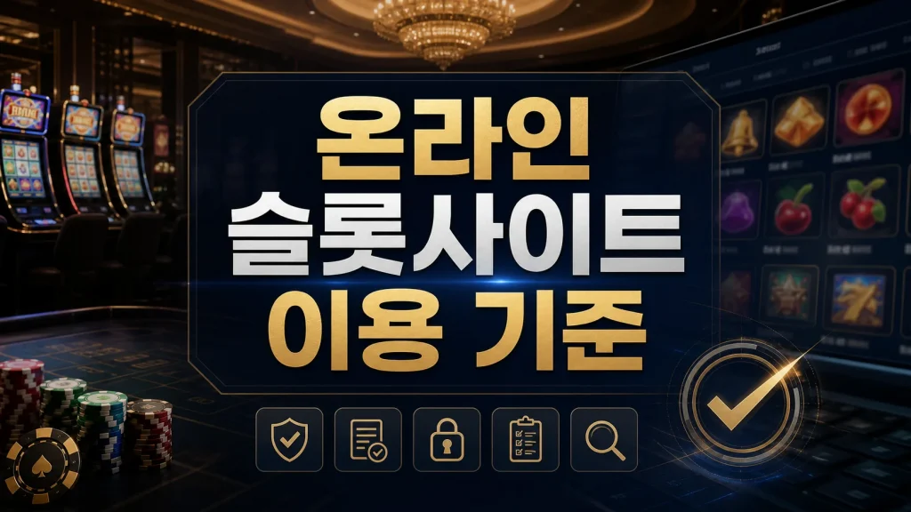 온라인 슬롯사이트 이용 기준, 접속 전 확인할 7가지
