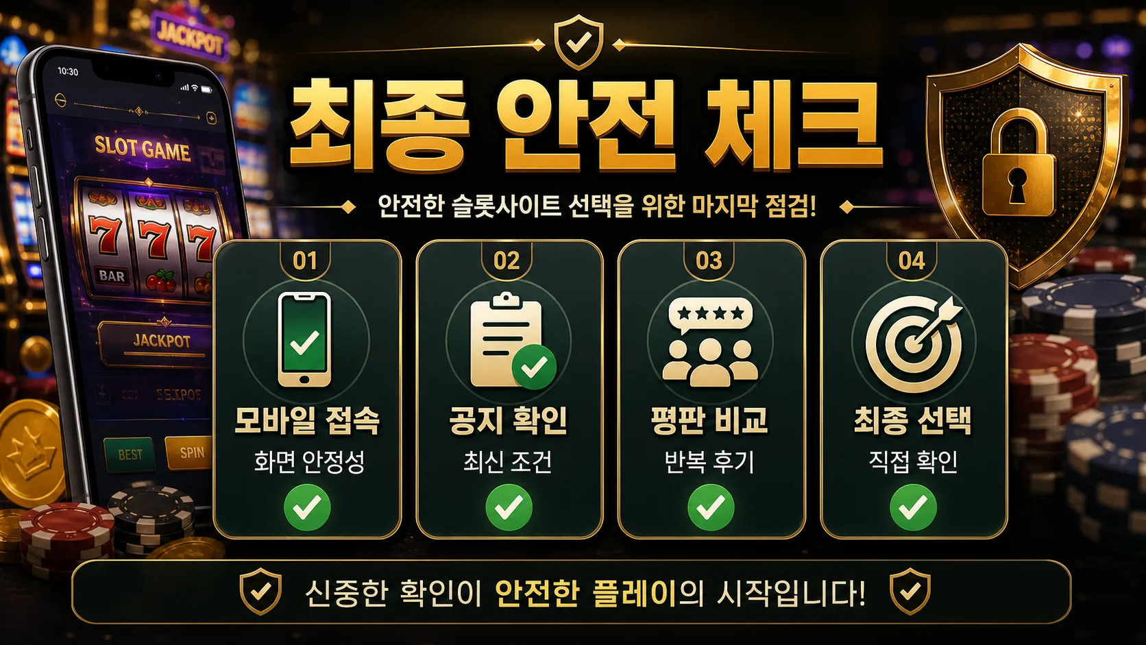 안전한 슬롯사이트 모바일 환경과 평판 최종 체크 이미지