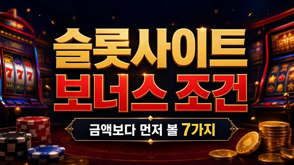슬롯사이트 보너스 조건, 금액보다 먼저 볼 7가지