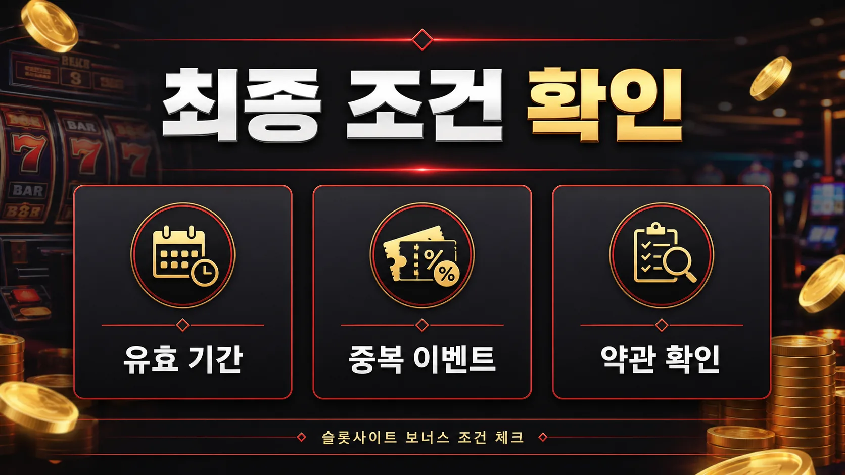 슬롯사이트 보너스 조건 최종 조건 확인 인포그래픽
