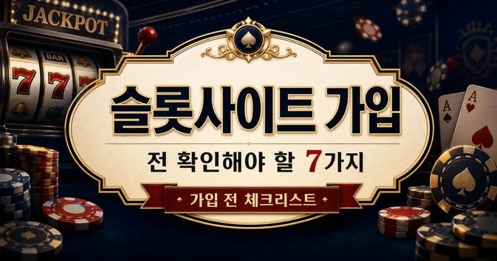 슬롯사이트 가입 전 확인해야 할 7가지