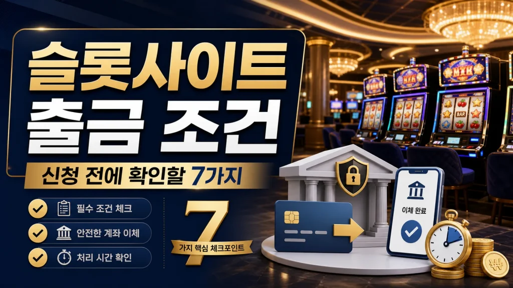 슬롯사이트 출금 조건, 신청 전에 확인할 7가지