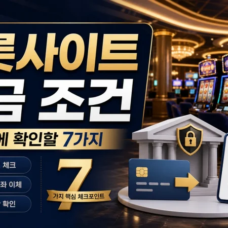 슬롯사이트 출금 조건, 신청 전에 확인할 7가지