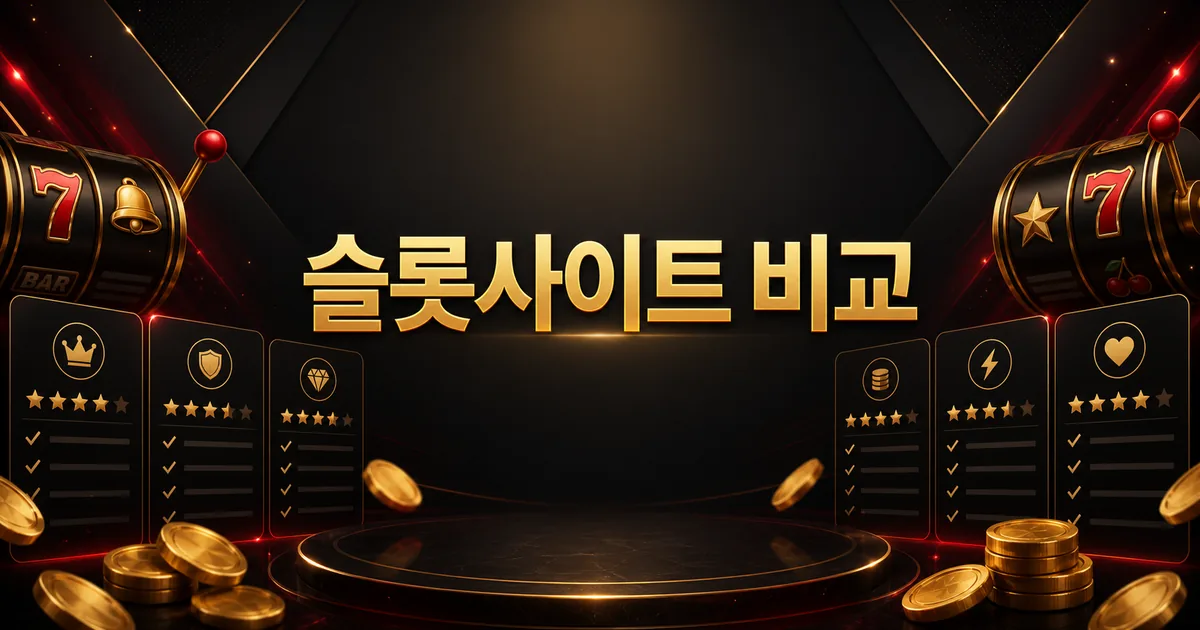 슬롯사이트 비교 기준을 보여주는 대표이미지