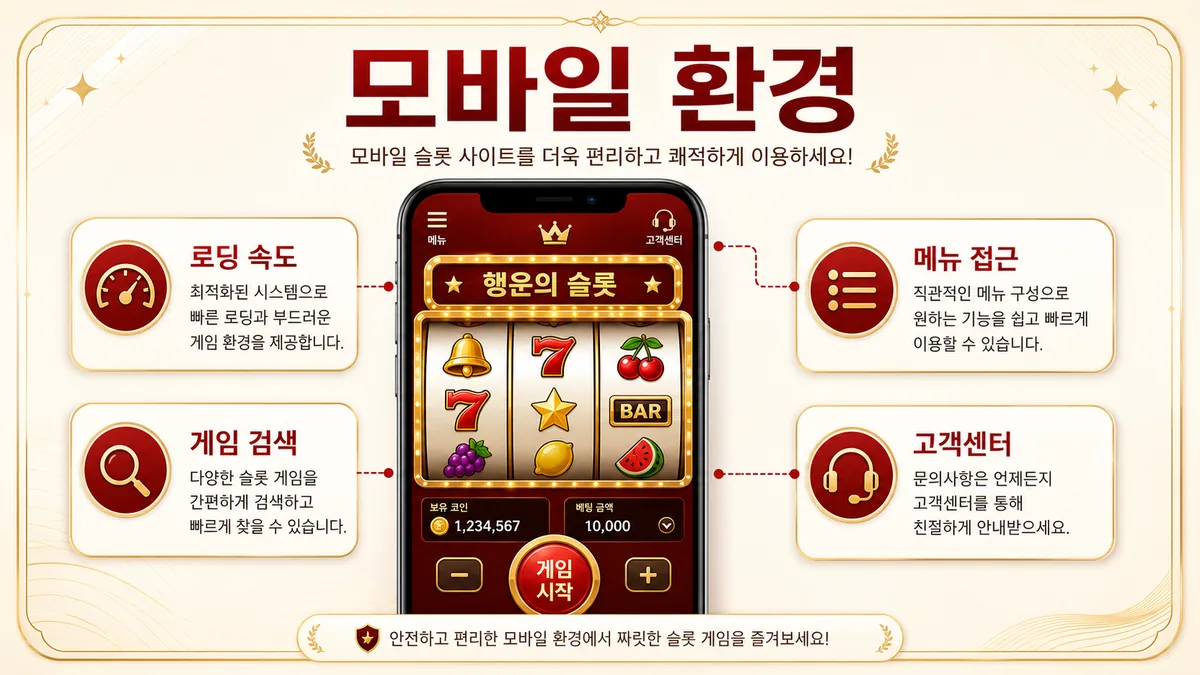 슬롯사이트 모바일 이용 환경과 메뉴 접근성을 정리한 본문 이미지