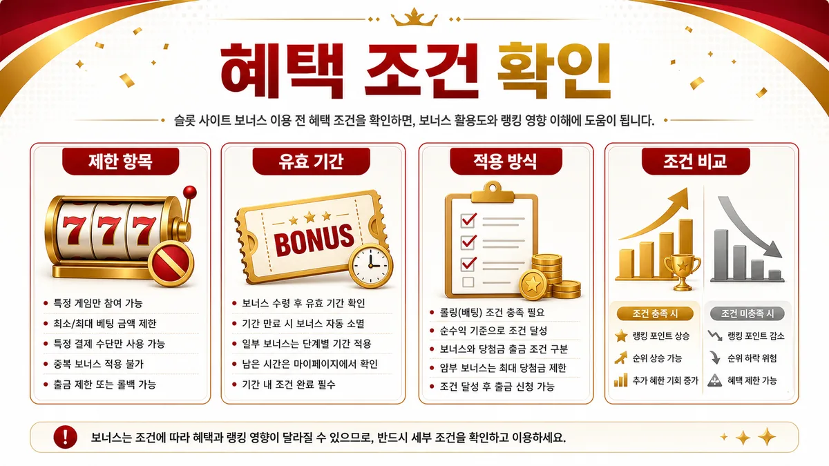 슬롯사이트 순위와 혜택 조건 확인 기준 본문 이미지