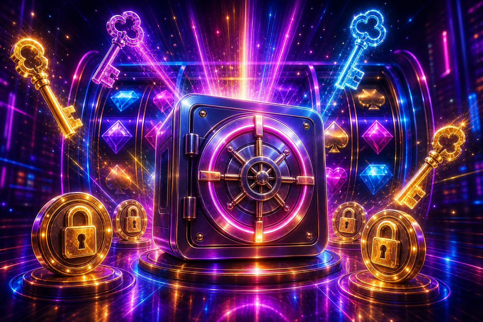 Vegas Vault 슬롯게임 보너스 게임과 Vault 수집 구조 이미지
